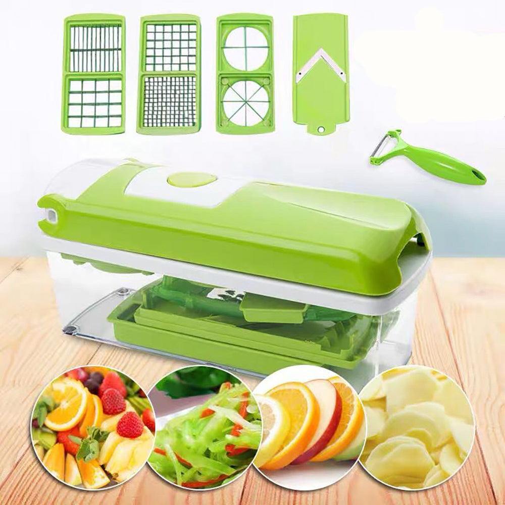 12pcs multifunctional vegetable chopper with blades and handle for slicing and dicing fruits and vegetables