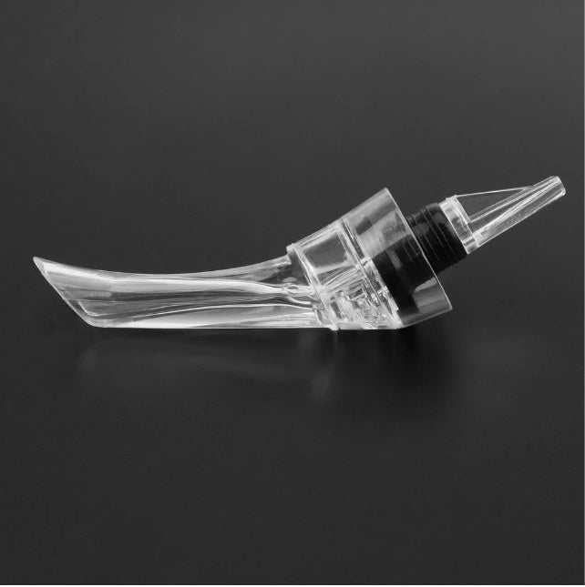 Acrylic wine aerator kitchen gadget, compact and lightweight, shown on a black background.