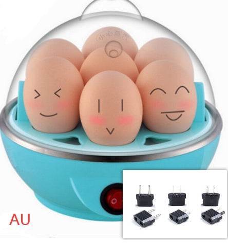 Multifunctional egg cooker with six-egg capacity and automatic power-off feature, ideal for compact kitchens.