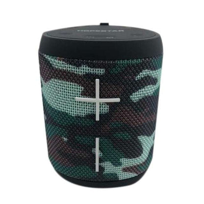 P14 wireless Bluetooth speaker with camo design, portable and waterproof.