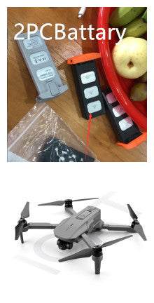 GPS drone with folding design, HD camera, and 2PC battery pack.