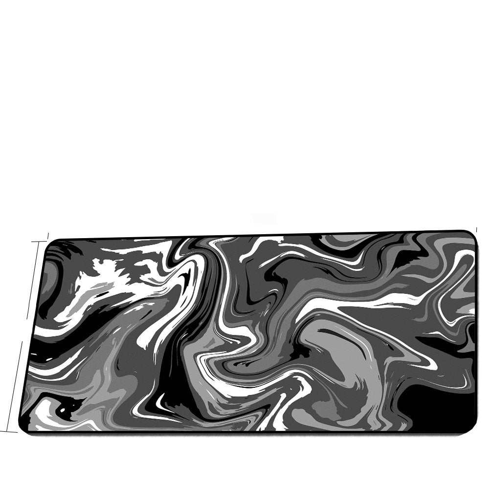 Extra long black and white marble design mouse pad for keyboard desk.