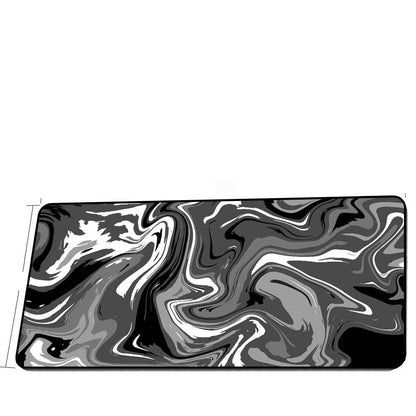 Extra long black and white marble design mouse pad for keyboard desk.