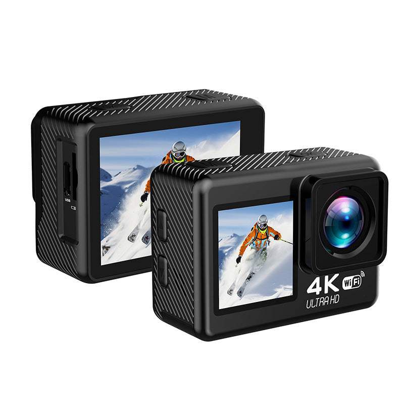 Dual Color Screen Sports Camera 4K HD Outdoor Riding Surfing