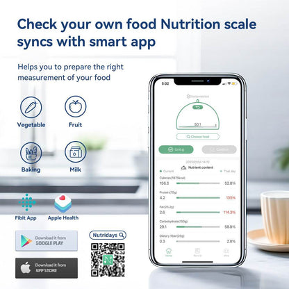 Smart kitchen scales sync with app for precise food measurement and nutrition tracking.